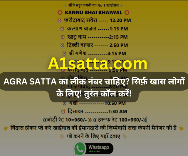 Agra Satta King - Get Fast & Accurate Results on A1satta.com